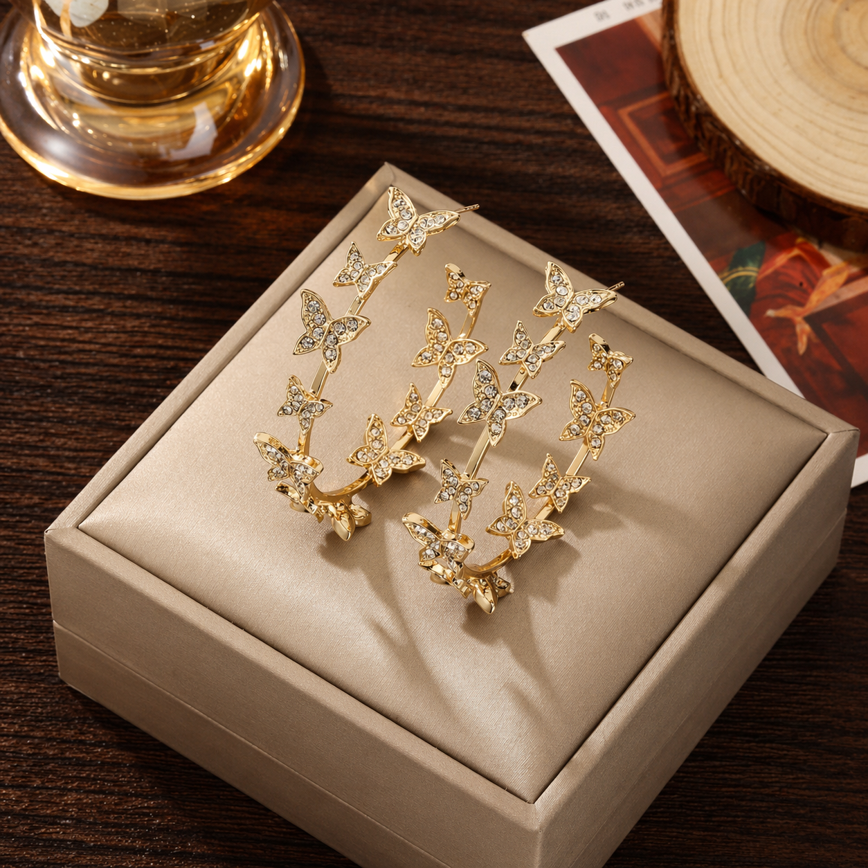 Rhinestone Butterfly Hoop Earrings for Women – Sparkling Crystal Fashion Jewelry by Andkiss
