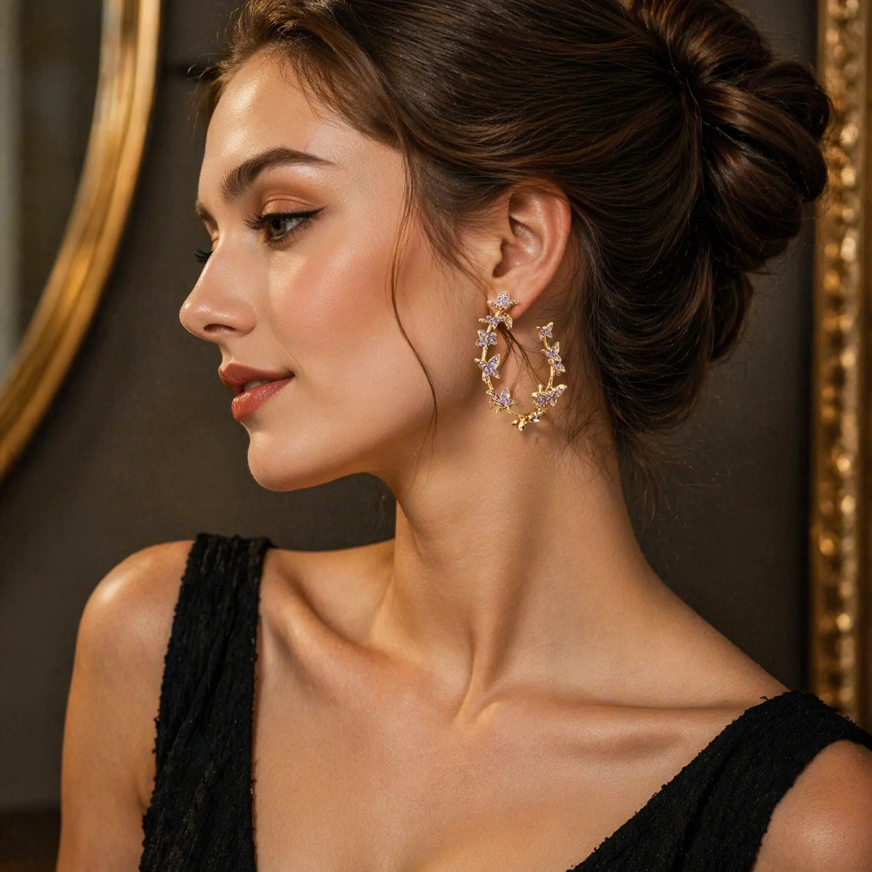 Rhinestone Butterfly Hoop Earrings for Women – Sparkling Crystal Fashion Jewelry by Andkiss