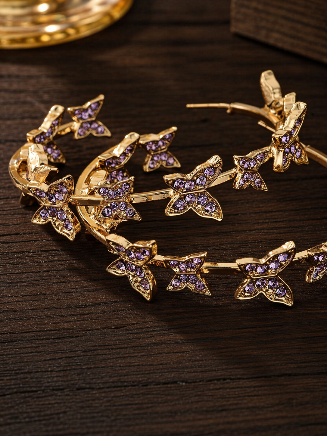 Rhinestone Butterfly Hoop Earrings for Women – Sparkling Crystal Fashion Jewelry by Andkiss